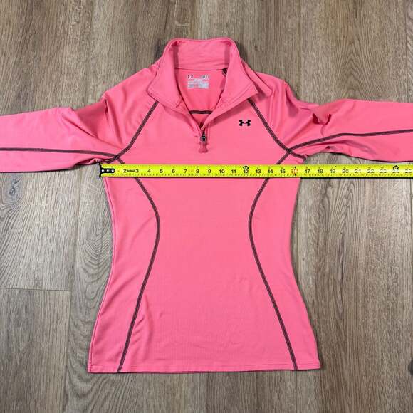 Under Armour ColdGear Pink 1/4 Zip Pullover Semi Fitted Women’s Small - Picture 7 of 9